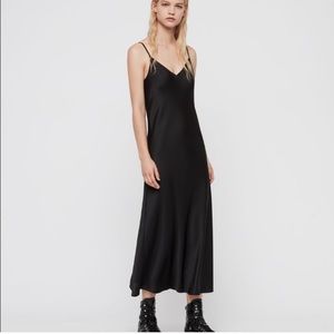 Allsaints Black Karla Slip dress